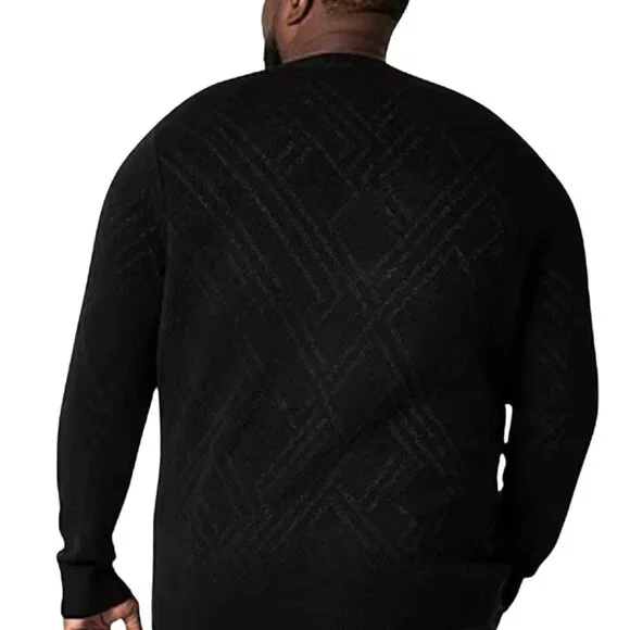 Shaquille O’Neal XLG Metallic Knit Sweater Black Gunmetal NWT 2XLT Holiday Shirt - Picture 4 of 5